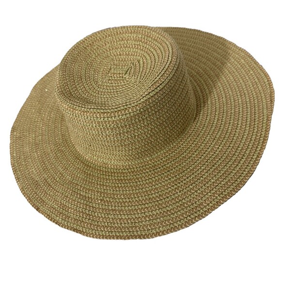 Helen Kaminski Accessories - Women's Ladies Paper Straw Sun Hat Beach Pool Natural Color Adjustable Metallic